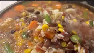Pinto Bean Soup with Chicken and Turkey