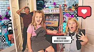 24 HOURS in My BROTHER'S Room! BEDROOM Reveal