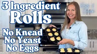 3-Ingredient No-Knead Rolls &ndash; No Yeast, No Eggs, No Butter or Oil! Easy Beginner Bread Roll Recipe