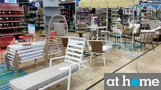 AT HOME PATIO FURNITURE OUTDOOR CHAIRS TABLES SOFAS DECOR SHOP WITH ME SHOPPING STORE WALK THROUGH