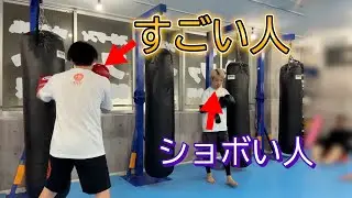 【キックボクシング】サンドバッグしてたら横にレベチの人が来た