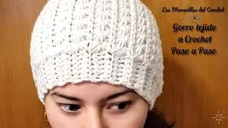 GORRO PUNTO ESTRELLA A CROCHET Para Mujer 💁‍♀️ #LasMaravillasdelCrochet