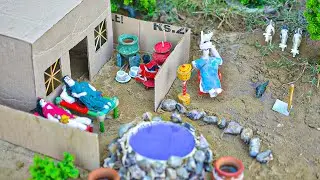 Making A Vintage Style Village House Model with Miniature Well