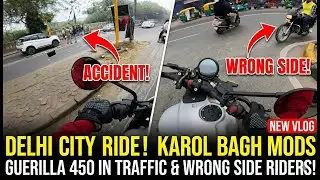 Guerilla 450 City POV 😳 | Ride to Karol Bagh, Delhi Traffic & Wind Noise Test