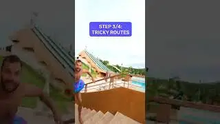 Shark running tutorial 🫣🤣 fake ✌🏻#watermagic #swimmingpool #waterpark