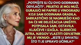 Moj muž me prisilio da predam vinograd vrijedan milijuna € i relikvije dok svoj odvjetnik tek sad...