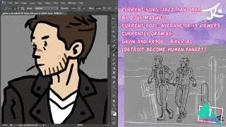 [Art Stream] Detroit Become Human⭕️ fanart - Biker AU - Part 2 | 14/Nov/2018