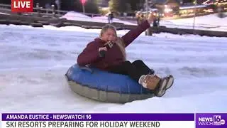 Amanda tries snow tubing for the first time in the Poconos