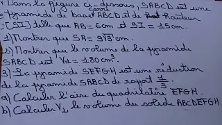 EXERCICE TRÈS INTÉRESSANT SUR LES PYRAMIDES (3eme)