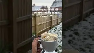 &ldquo;Soft snow, warm cream, and a life I&rsquo;m learning to savor.&rdquo;#winter #cosyhome #coffee #memes #winter