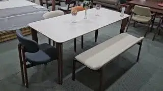 월넛 원목과 세라믹의 조화｜트리니티 아바 세라믹 6인용 식탁｜일산드라마가구