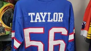LAWRENCE TAYLOR #56 NEW YORK GIANTS MITCHELL AND NESS LONG SLEEVED JERSEY SHIRT X-LARGE