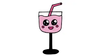 HOW TO DRAW A CUTE WINE GLASS - EASY DRAWINGS