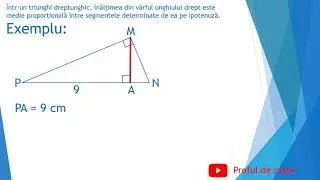 LECȚIA 7: Teorema &icirc;nălțimii #profuldemate #Teorema #&icirc;nălțimii #catetei #Evaluare #Națională #BAC