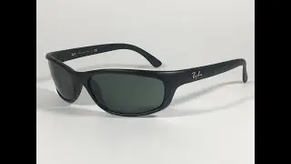 Ray-Ban Small Predator Active Lifestyle Sunglasses RB4115 601S/71 Wrap Matte Black Green Lens