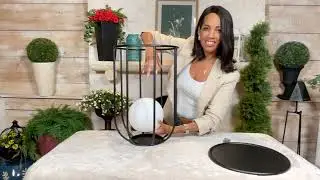 Garden Reflections Metal Plant Stand w/ LED Ball Light on QVC