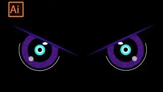 How To Draw Angry Monster Eyes In Adobe Illustrator CC