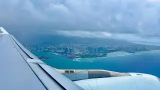 REEF RUNWAY &ndash; Cloudy Takeoff Honolulu &ndash; Hawaiian Airlines Airbus A330-243 &ndash; N384HA