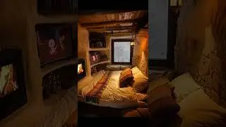Snowstorm Serenity_ Healing Ambiance with Fireplace in a Snowy Cave_ Soothing Blizzard Sounds