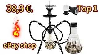 RMAN Shisha set Wasserpfeife 55cm Shisha mit 2 Schl&auml;uchen Kohlezange aus Edelsta