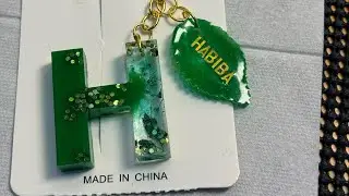 &ldquo;Handmade Resin Keychain | Letter✨K❤️H❤️ M 🖤 Unique DIY Art ✨&rdquo;