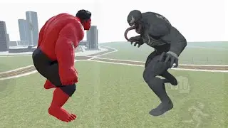 Red HULK VS Black VENOM Crazy fight in Indian bike driving 3d 💥 ll #indianbikedriving3d #viral 