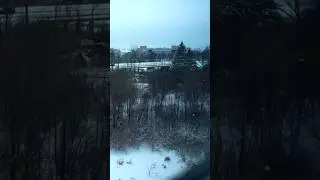 The #Canadian winter wonderland in the snow from the #Otrain #ottawa #masstransit #train #railfan