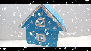 Объемный домик из бумаги на Новый год