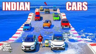 Franklin & Shinchan tried Crazy Water Challenge With Indian Cars in GTA 5