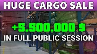HUGE SALE $5.500.000 IN GTA ONLINE | Selling 2 Large Warehouses Solo In Full Lobby (CEO Crates Sell)