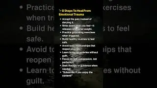 ✨8 Steps To Heal From Emotional Trauma #quotes #psychology #motivation #facts #emotional