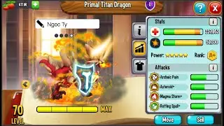 Dragon City 2020 ep1 😱 Primal Titan Dragon Level 70 - My strongest Titan