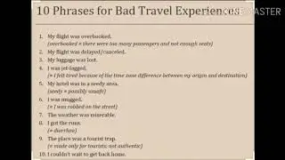 10 phrases for a bad travel experience