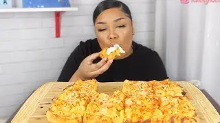 THE BEST MAC AND CHEESE BUFFALO CHICKEN PIZZA | COOKBANG + MUKBANG