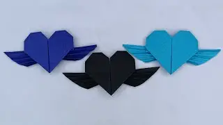 Easy origami Heart with wings ❤️🪽