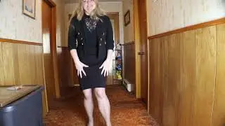 Going to town Outfit with wool coat wedge heels pantyhose and blazer