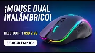 mouse 2.4G recargable dual inal&aacute;mbrico bluetooth y USB con luz RGB