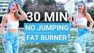 30 MIN 3750 STEPS | fat burning walking workout, full body & all-standing cardio, no jumping