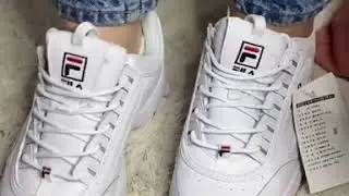 Fila Disruptor 2 Bright White белые с синим значком