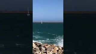 Sailing boats on the way to Dia island on a windy day