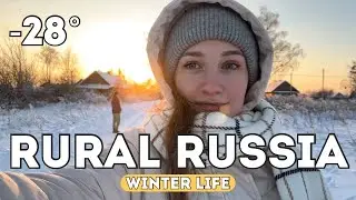 Rural Life🐄 A Walk Through a Siberian Village in Winter✨