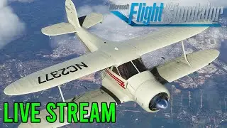 Live Stream Beechcraft Model 17 StaggerWing North Victoria Australia #msfs #flightsimulator