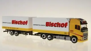 Herpa Bischof Volvo FH Globetrotter XL K&uuml;hlkoffer Tandemh&auml;ngerzug 304962 TRUCKMO