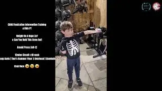 Child Frustration: Weight On A Rope & Circuit: Bicep Curls | Thor's Hammer Floor 2 Overhead | SBs