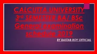 Calcutta university 3rd semester BA/ BSc general examination schedule 2019