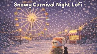 Snowy Carnival Night Lofi 🎡 Warm Beats Under Falling Snow