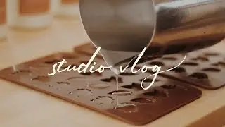 Make Autumn Candles, Wax Melts & Tealights With Me | Silent Studio Vlog