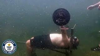 Most bench presses underwater - Guinness World Records