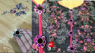 Very Easy method Pearls dori button stitching step by step Designs by Humaira  Rana