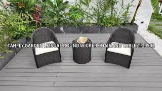 TANFLY GARDEN LEISURE ROUND WICKER CHAIR AND TABLE TF-9502